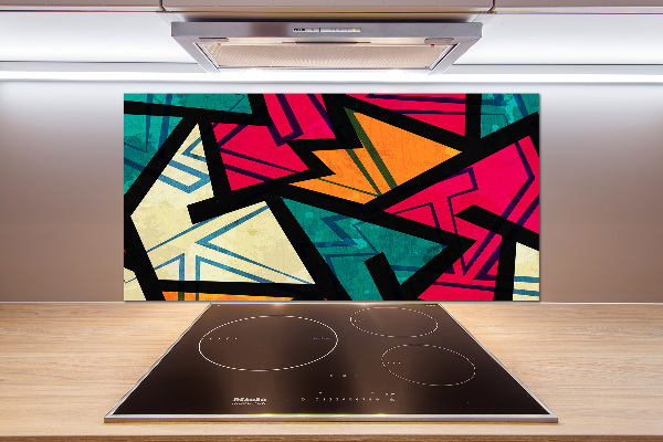 Rivestimento parete cucina con motivo geometrico