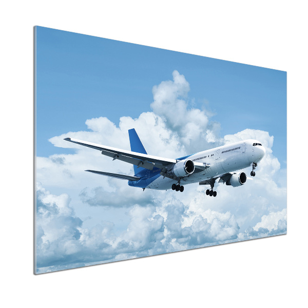 Rivestimento parete cucina con stampa raffigurante un aereo nel cielo