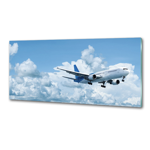 Rivestimento parete cucina con stampa raffigurante un aereo nel cielo