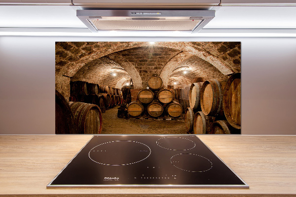 Pannello retrocucina con motivo 'Botti nel vigneto'