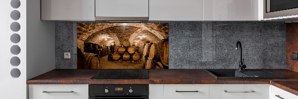Pannello retrocucina con motivo 'Botti nel vigneto'