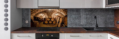 Pannello retrocucina con motivo 'Botti nel vigneto'