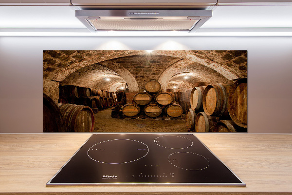 Pannello retrocucina con motivo 'Botti nel vigneto'