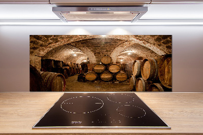 Pannello retrocucina con motivo 'Botti nel vigneto'