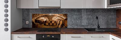 Pannello retrocucina con motivo 'Botti nel vigneto'