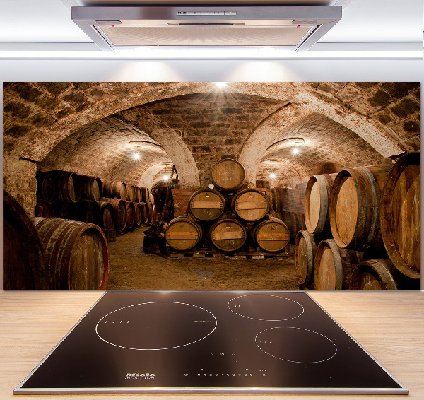 Pannello retrocucina con motivo 'Botti nel vigneto'