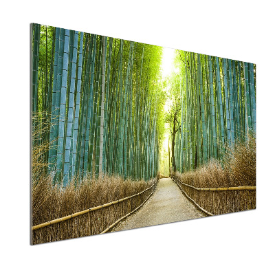 Pannello retrocucina con motivo foresta di bambù