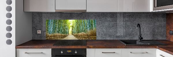 Pannello retrocucina con motivo foresta di bambù