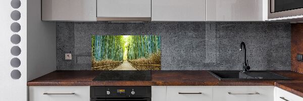 Pannello retrocucina con motivo foresta di bambù