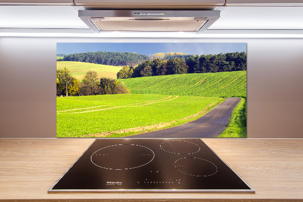 Pannello retrocucina con stampa con motivo di strada sterrata