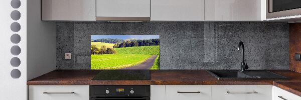 Pannello retrocucina con stampa con motivo di strada sterrata