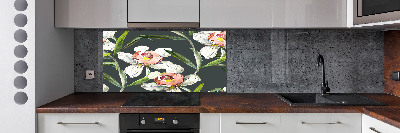 Rivestimento parete cucina con motivo floreale