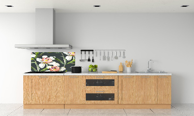 Rivestimento parete cucina con motivo floreale