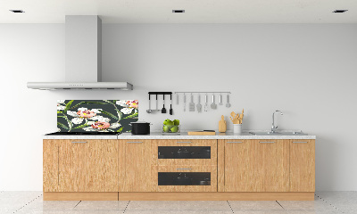 Rivestimento parete cucina con motivo floreale