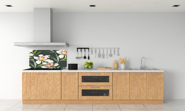 Rivestimento parete cucina con motivo floreale