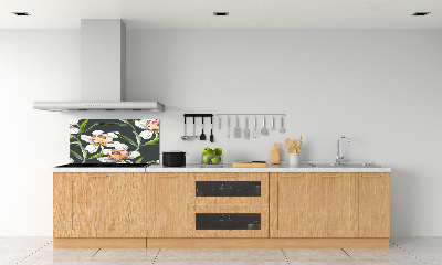 Rivestimento parete cucina con motivo floreale