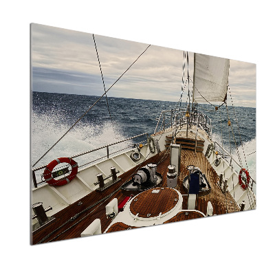 Pannello retrocucina con stampa di una barca a vela in mare