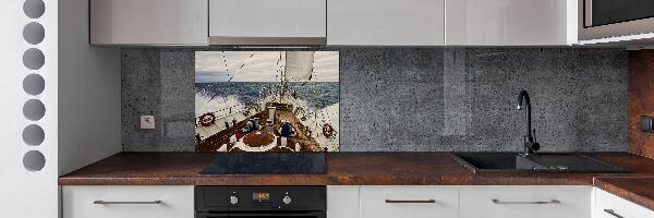 Pannello retrocucina con stampa di una barca a vela in mare