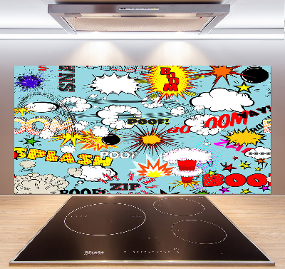 Pannello paraschizzi cucina con stampa a tema fumetti