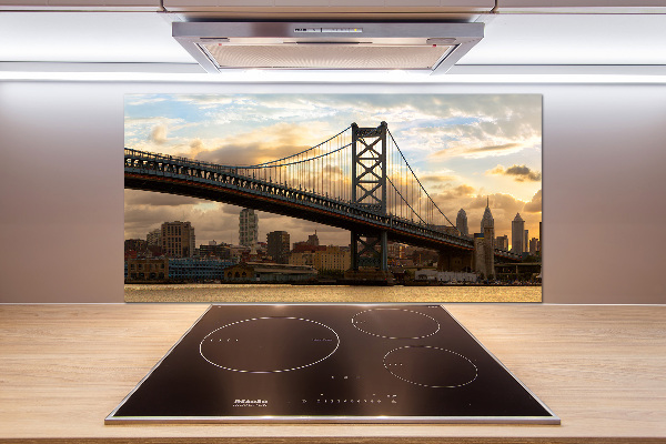 Rivestimento parete cucina con motivo Ponte di Filadelfia