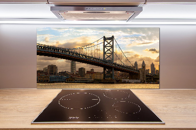 Rivestimento parete cucina con motivo Ponte di Filadelfia