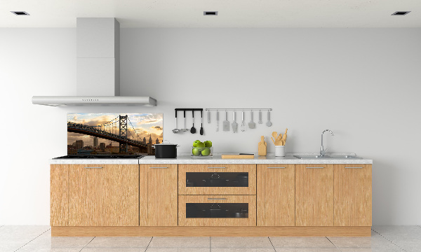 Rivestimento parete cucina con motivo Ponte di Filadelfia