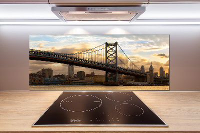 Rivestimento parete cucina con motivo Ponte di Filadelfia