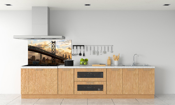 Rivestimento parete cucina con motivo Ponte di Filadelfia