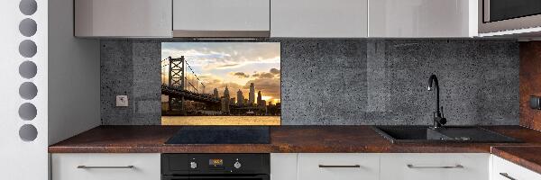 Rivestimento parete cucina con motivo Ponte di Filadelfia