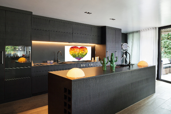 Pannello paraschizzi cucina con motivo a cuore vegetale