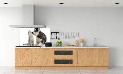 Rivestimento parete cucina con motivo di cane e gatto