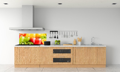 Rivestimento parete cucina con motivo a succhi di frutta