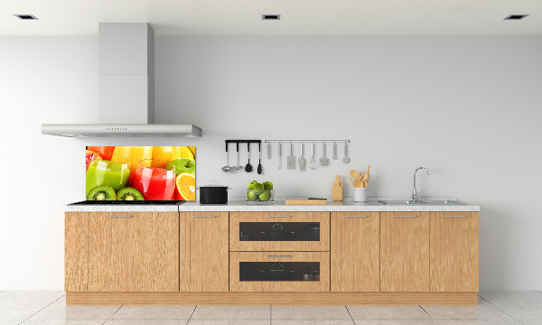 Rivestimento parete cucina con motivo a succhi di frutta
