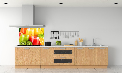 Rivestimento parete cucina con motivo a succhi di frutta