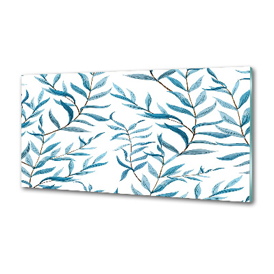 Rivestimento parete cucina con motivo a foglie