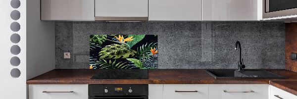 Pannello retrocucina con motivo a fiori tropicali