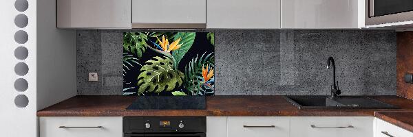 Pannello retrocucina con motivo a fiori tropicali