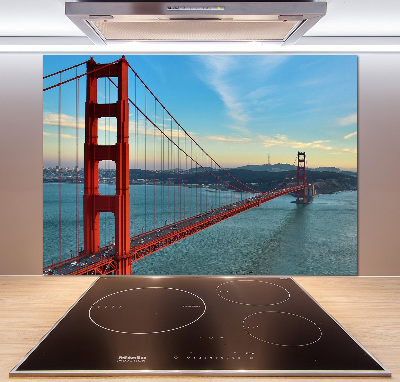 Pannello paraschizzi cucina con stampa del ponte di San Francisco