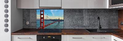 Pannello paraschizzi cucina con stampa del ponte di San Francisco