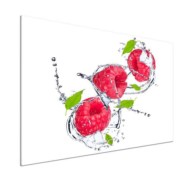 Pannello retrocucina con motivo lampone su sfondo acqua
