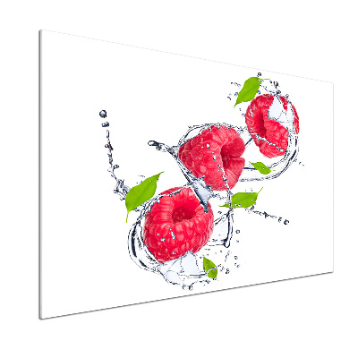 Pannello retrocucina con motivo lampone su sfondo acqua