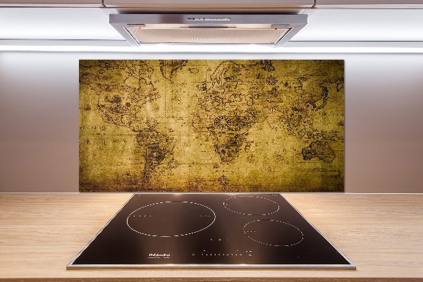 Pannello paraschizzi cucina con stampa della vecchia mappa del mondo