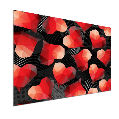 Pannello paraschizzi cucina con motivo a cuori geometrici