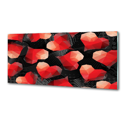 Pannello paraschizzi cucina con motivo a cuori geometrici