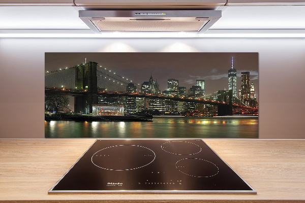 Pannello paraschizzi cucina con stampa raffigurante New York di notte