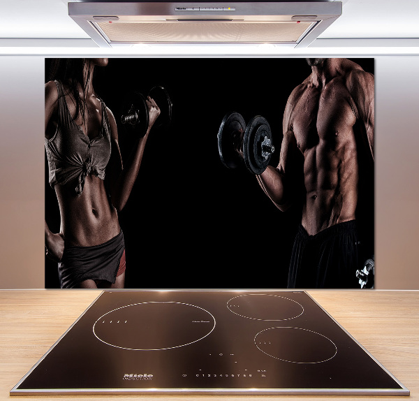 Pannello paraschizzi cucina per uso in ambiente sportivo