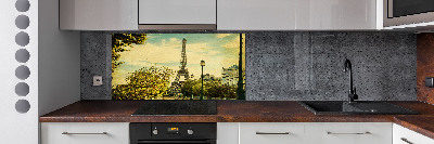 Rivestimento parete cucina con stampa della Torre Eiffel di Parigi