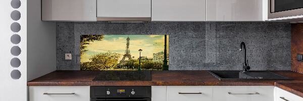 Rivestimento parete cucina con stampa della Torre Eiffel di Parigi