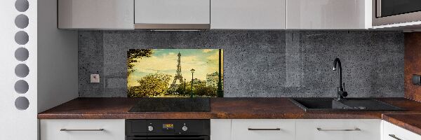 Rivestimento parete cucina con stampa della Torre Eiffel di Parigi