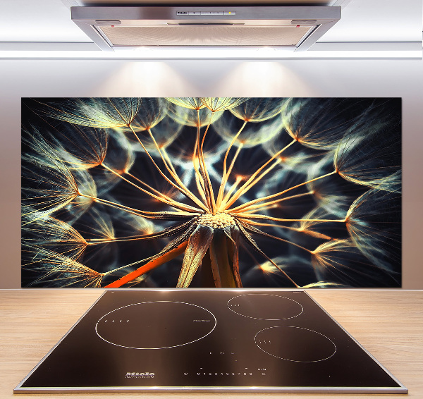 Pannello paraschizzi cucina con motivo a denti di leone